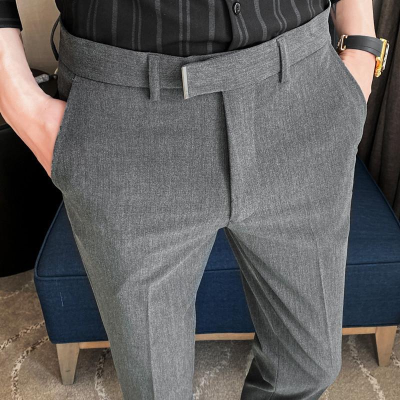 Spring new men's casual pants Korean version slim-fitting foreign style small pants fashionable youth suit pants quality men's pants