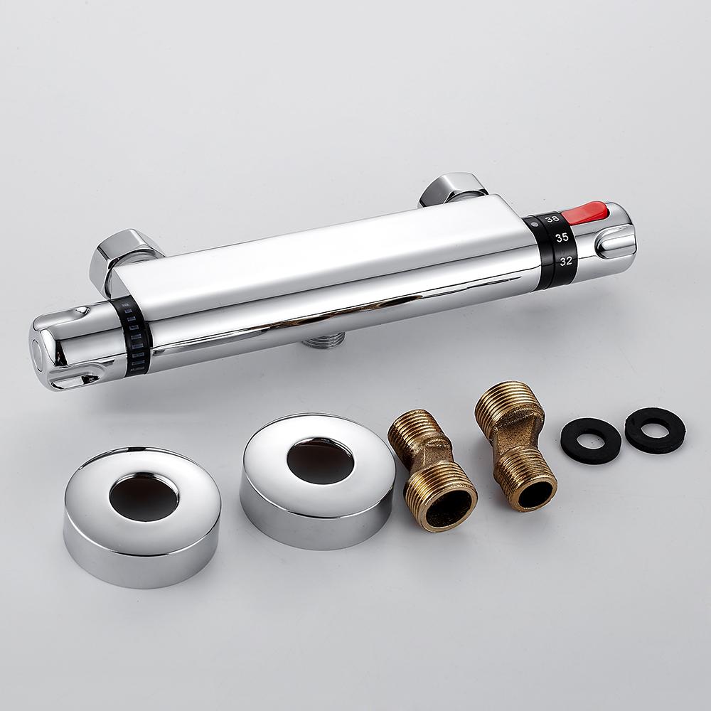 Thermostatic Shower Faucets Set Chrome Bathroom Thermostatic Mixer Tap Hot And Cold Bathroom Mixer Mixing Valve Bathtub Faucet