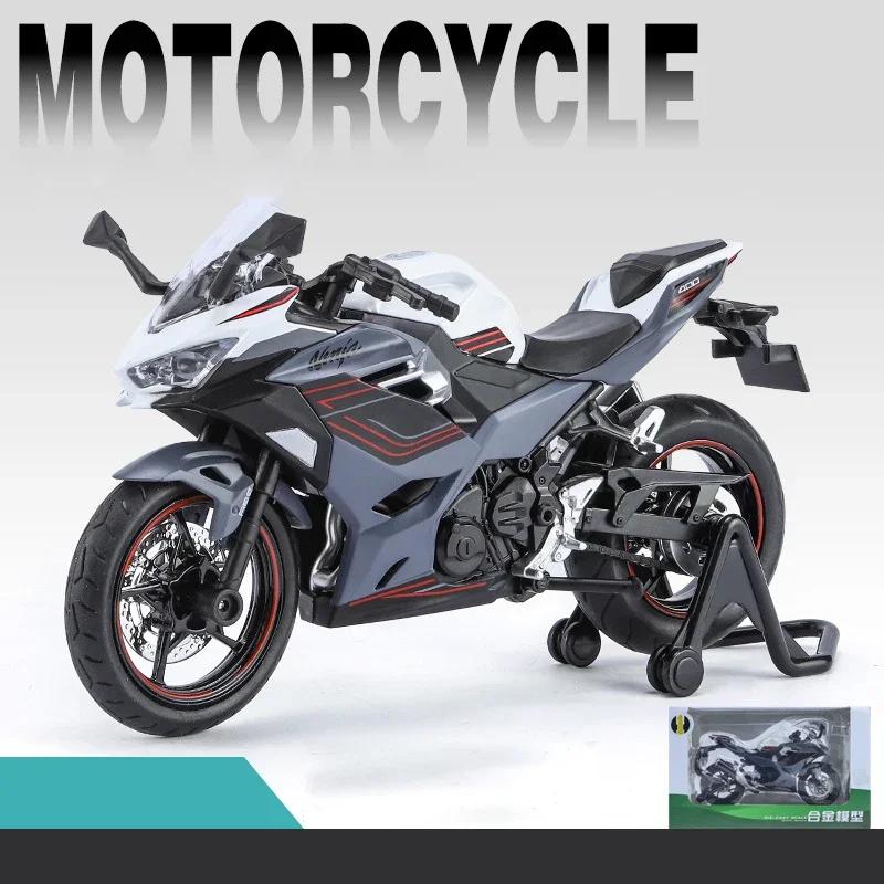 1/12 Kawasaki Ninja 400 Alloy Diecast Motorcycle Model Vehicle Collection Sound & Light Off Road Autocycle Toy Car Model