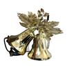 80cm Extra Large Golden Christmas Bell Ornament with Dual Clocks and Speakers for Mall, Hotel, or Bar Decor