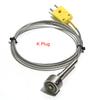 1PC K Type Plug Strong Magnetic Adsorption Thermocouple Temperature Sensor 0℃~350℃ with Stainless Steel Shielded Wire