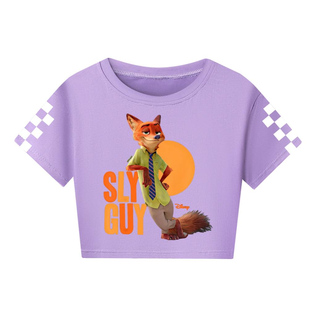 Modische Rundhals-Kurzarm-Arbeitskleidung bedruckte Oberteile für Kinder-Sommeroberteile