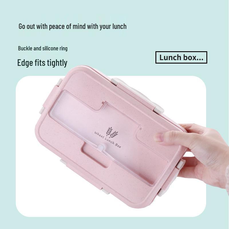 Japanische hochwertige geteilte Kunststoff-Bento-Lunchbox mit Soßenbehälter für Studenten und Büroangestellte, mikrowellengeeignet