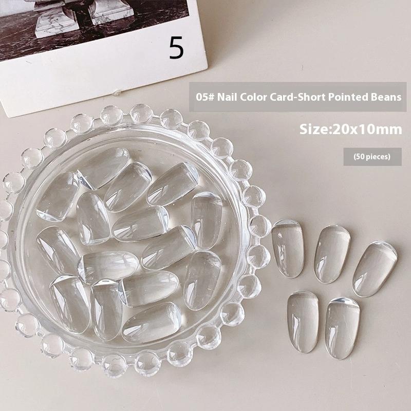 

High-Quality Nail Polish Manicure Tool Mini Glass Nail Color Card Manicure Bean 3D round Bead Transparent Glue Plate