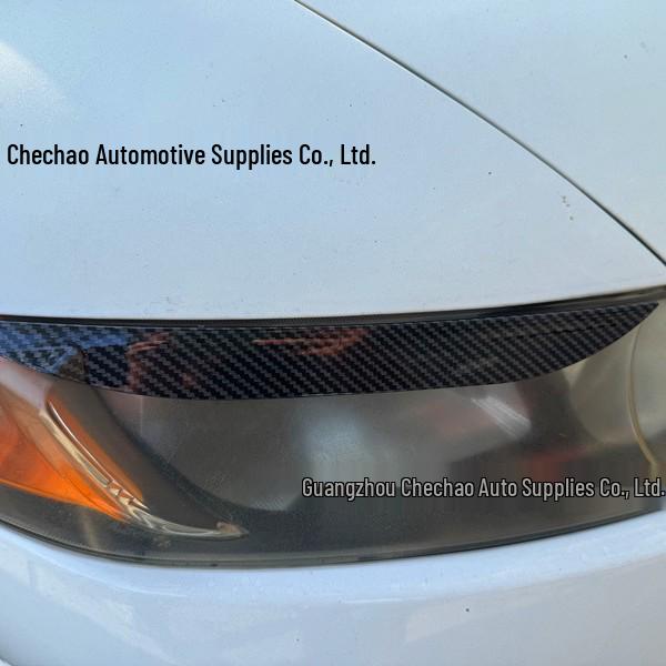 8th Gen Civic Carbon Fiber Headlight Eyebrow Trim for 2006-2011 Models Civic 08-13 Headlight Eyebrow - Piano Black Pair