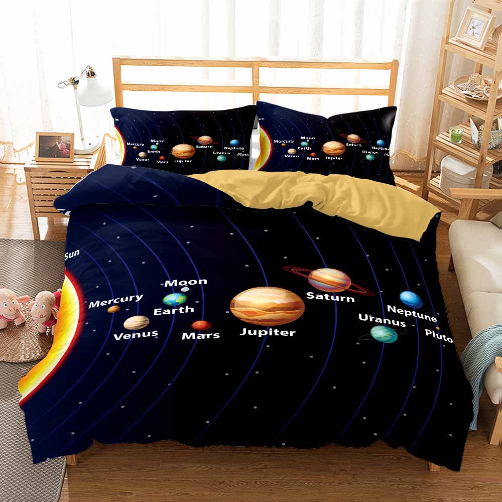 Bedclothes Galaxy Universe Bedding Duvet Cover Pillowcases For Boy Full Queen Bed Set Luxury 2/3Pcs Bedroom Bedding Sets Quality