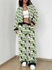 Grid New Autumn And Winter New European And American Women'S Clothing Striped Printing Suit Women