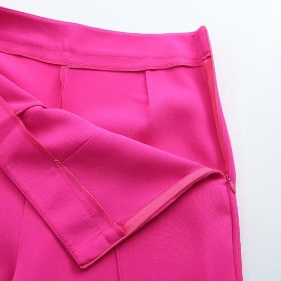 Women Pants High Waist Slim Fit Straight Leg Casual Trousers Solid Color Design Office Lady Long Pants Daily Wear