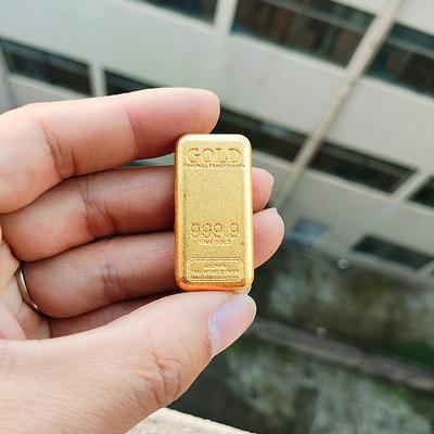 Imitation Gold Bars Brass Core Fake Gold Block Craft Collection Gift Home Office Lucky Feng Shui Decorations Photography Props