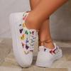 Mode Damen Plateau Schuhe 2024 Herbst Neu Bunter Schmetterlingsdruck Damen Sneaker Bequeme und Vielseitige Freizeitschuhe Zapatos