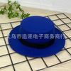 Simple black strap flat top woolen top hat autumn and winter woolen hat men's and women's hats flat edge retro British gentleman's hat