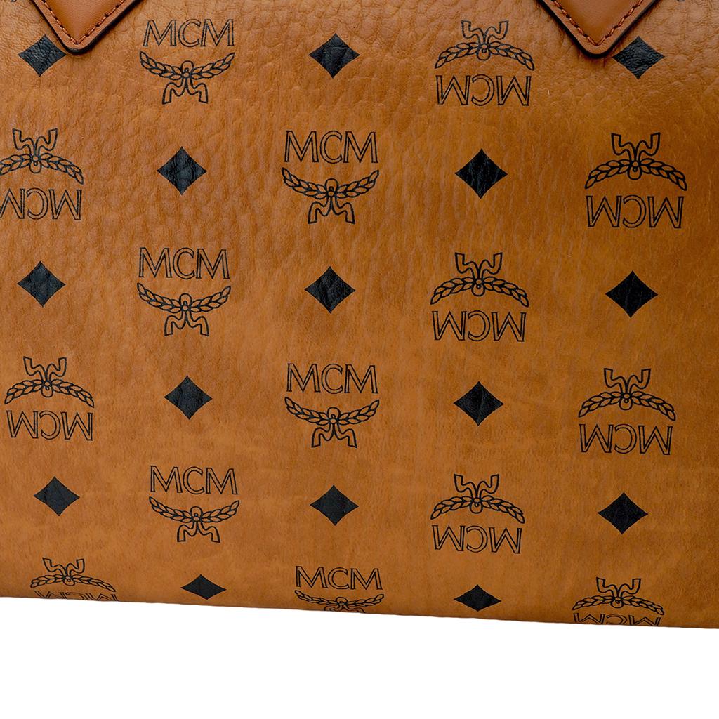 MCM Ella Boston Tasche Mit Verstellbarem Abnehmbarem Schultergurt Segeltuch Und Leder Damen Handtaschen Braun MWBESEA03CO001