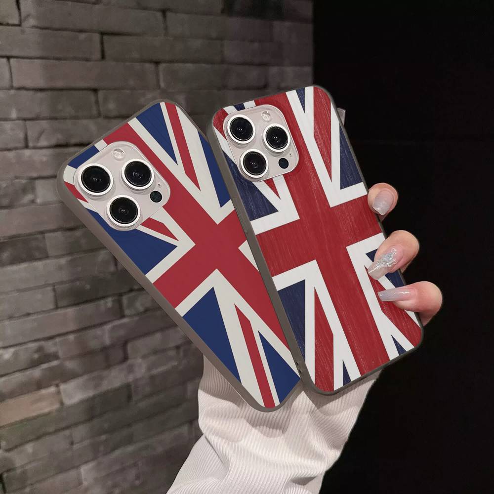 England British Uk Flag Phone Case For IPhone 17 16 15 14 13 12 11 Corrugated Frosted Soft Cover Anti-Slip