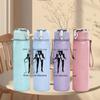 1PC Retro Tall Female Silhouette Minimalist Print 750ml Portable Sports Water Bottle Leakproof Gym Outdoor Travel Drink Cup
