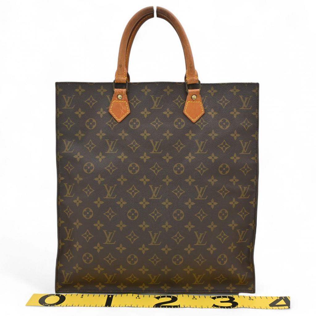 Auth LOUIS VUITTON Monogram Sac Plat Tote Bag Brown PVC M51140 Lv9929ss