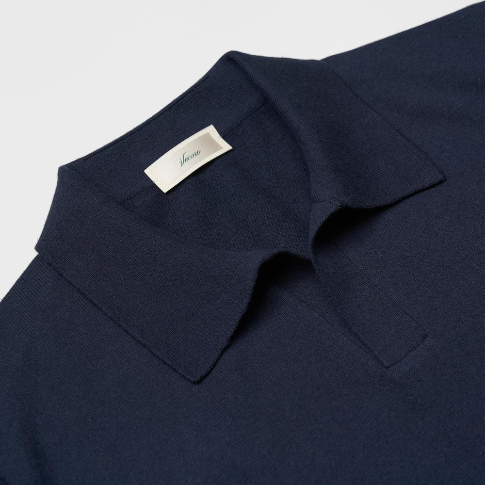 VERNO 24Ss Essential Open Collar Knit Navy
