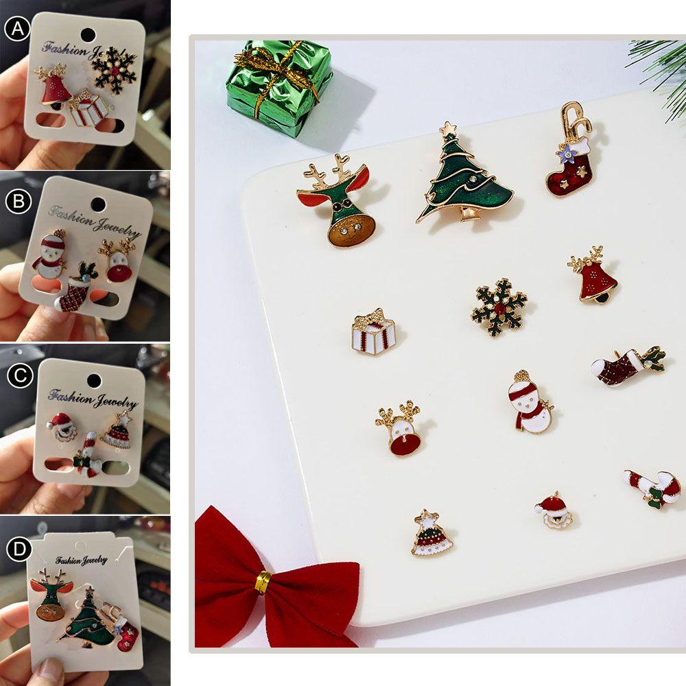 Sock Brooches Santa Claus Snowman Christmas Brooch Xmas Pins Enamel Badges Christmas Jewelry