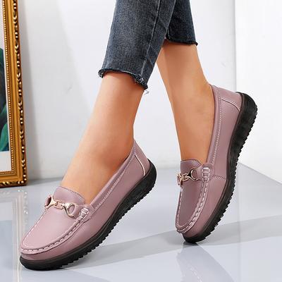 Womens Walking Flat Loafer Slip On Leather Loafer Comfortable Flat Shoes Outdoor Driving Business Casual Work Shoes for Women
