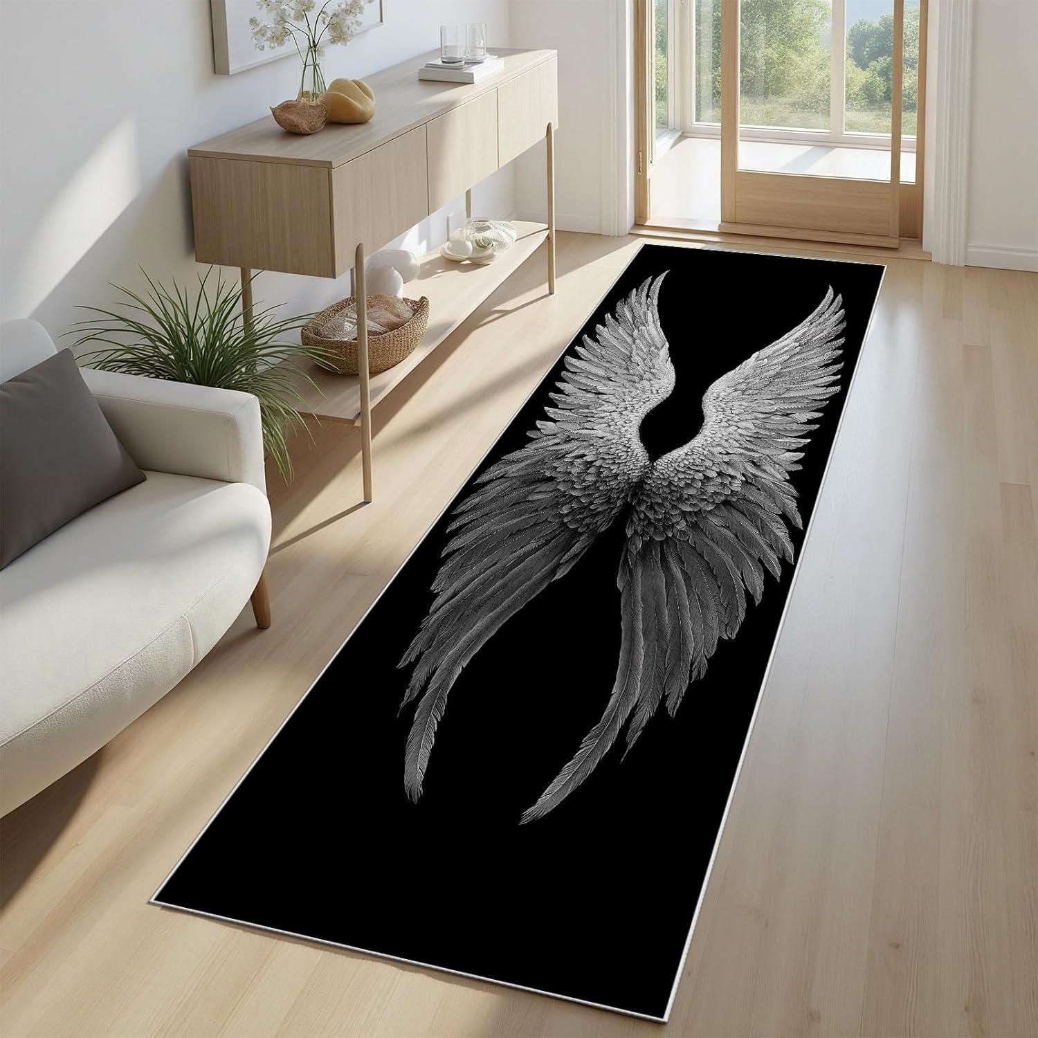 

Skull Pattern Gothic Runner Rug Red Black Rose Decor Carpet Soft Non-Slip Art Home Decor Mat for Hallway Living Room Bedside 40x120cm