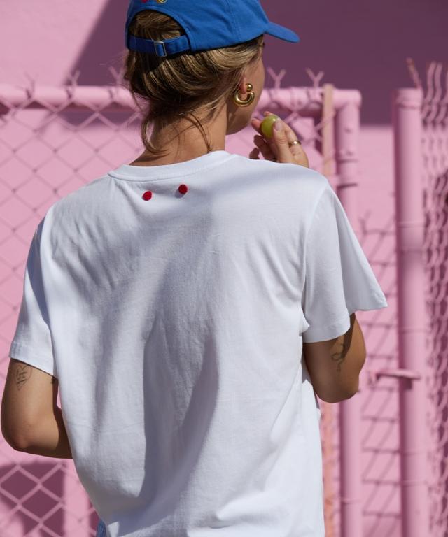 MOODBETTER Mood Stitch Logo Basic Fit T Shirts White