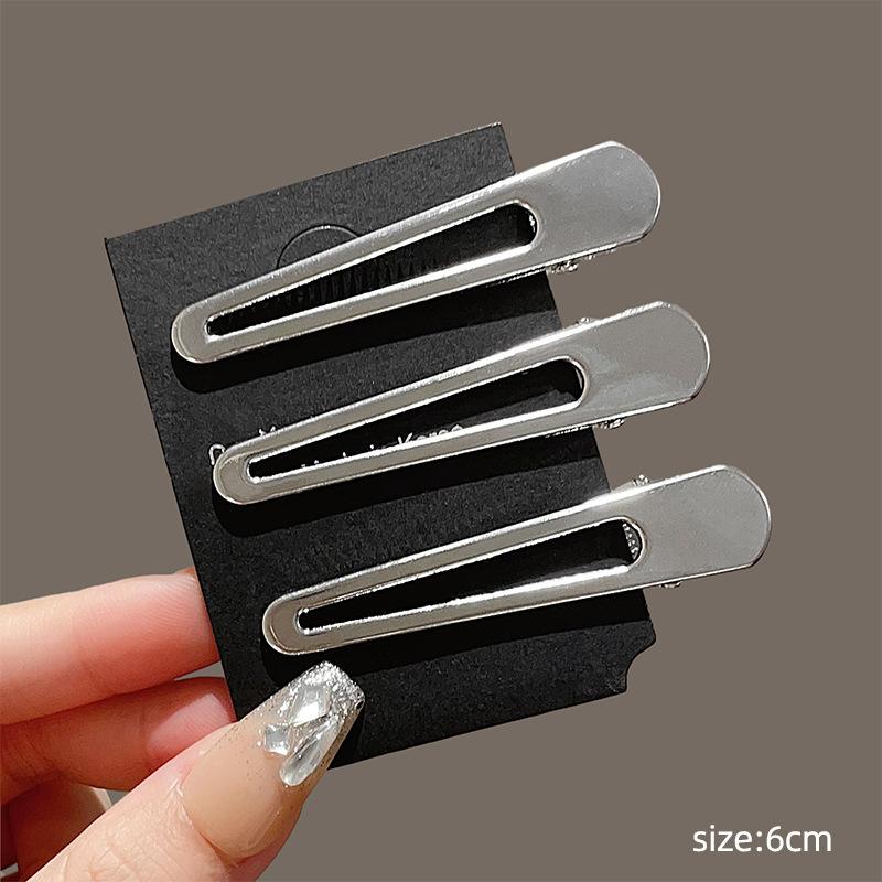 3Pcs Silver Y2k Hair Clips for Women Elegant Metal Duckbill Clip Girls Hairpins Side Bangs Barrettes Girls Hair Accessories
