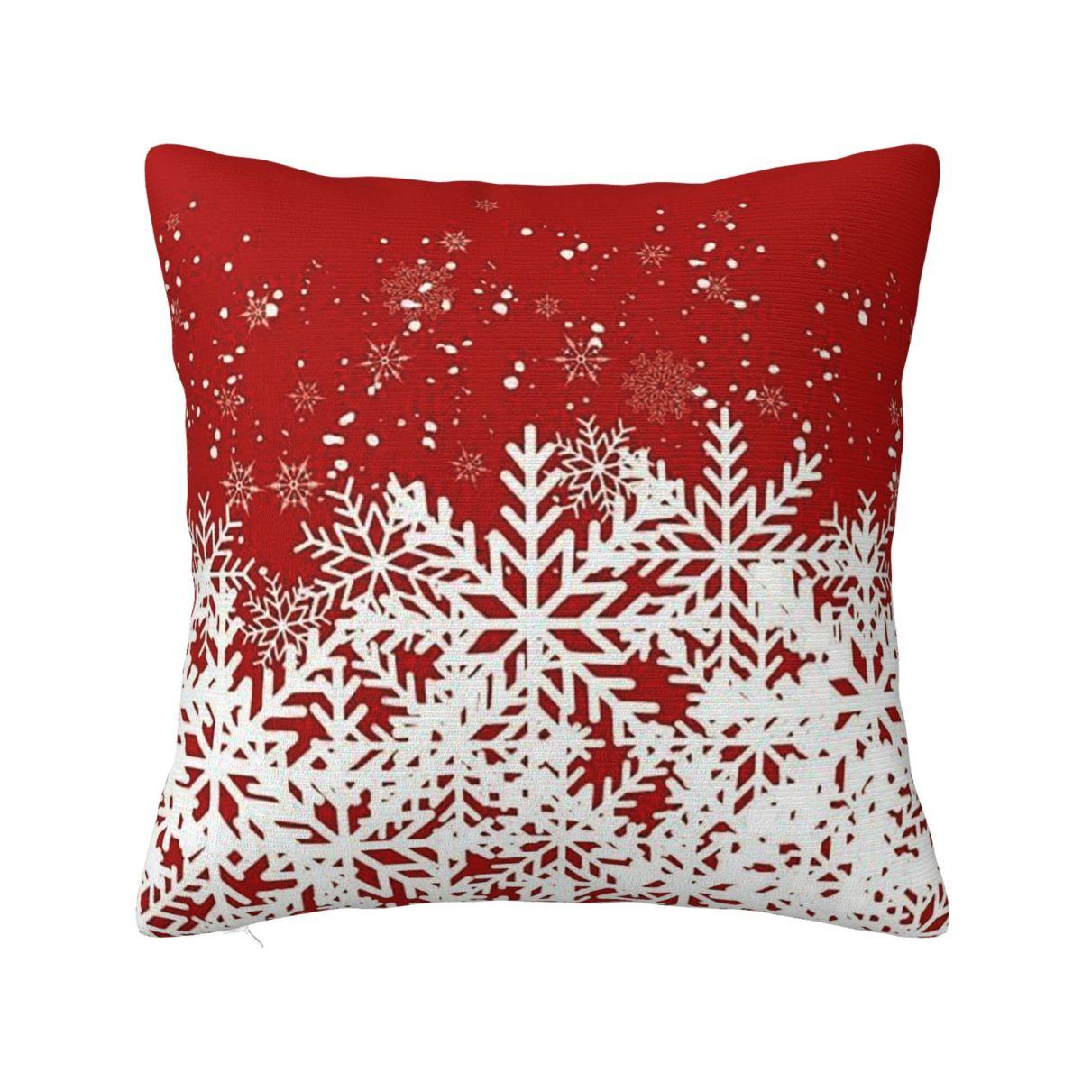 

Merry Christmas Snowflakes Square Pillowcase Cushion Cover Pillow Case Throw Pillow Cover for Home Sofa Living Room 12x12Inch