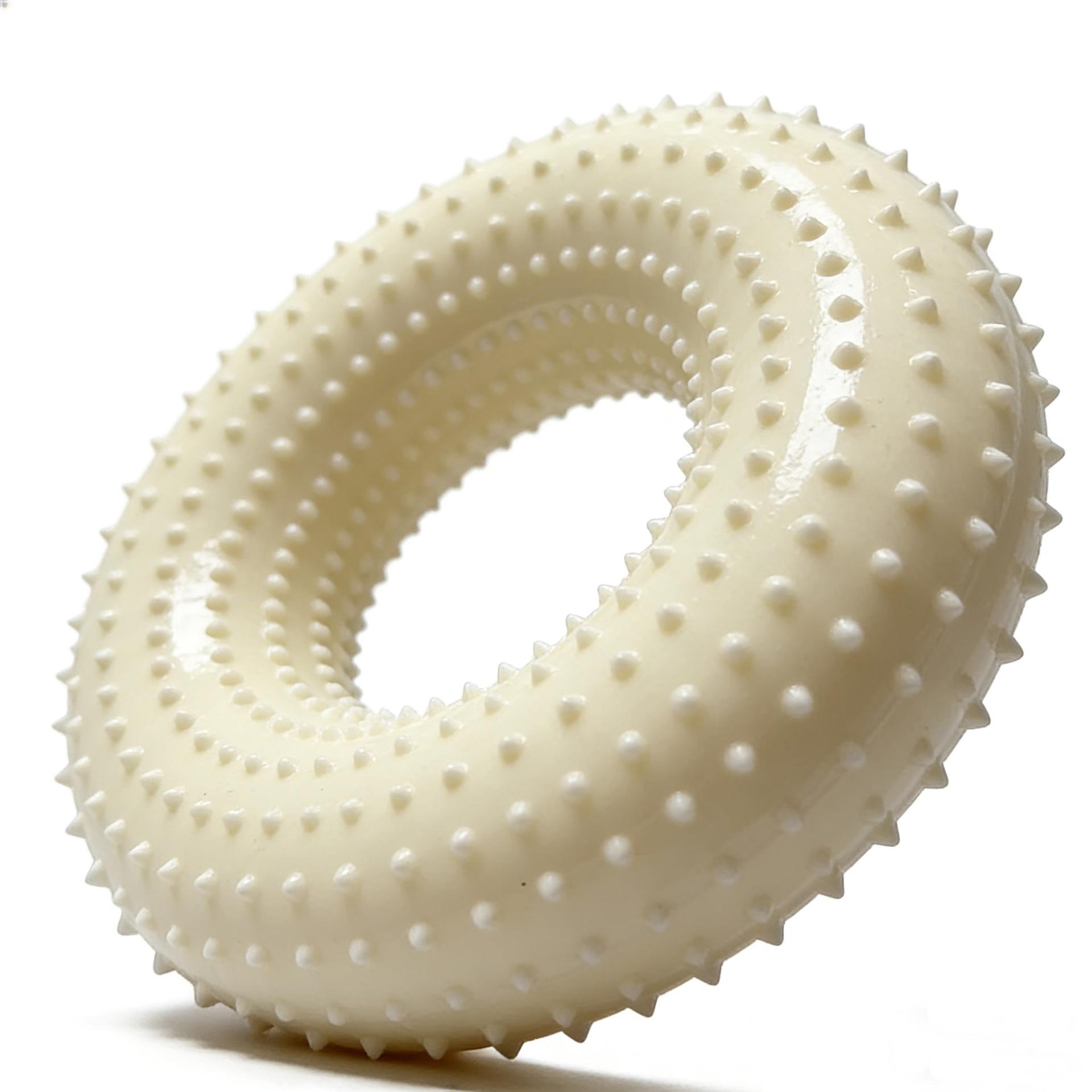 Bite Resistant Eco Friendly Tpr Squeaky Donut Dog Toy For Small Medium Dogs бежевый