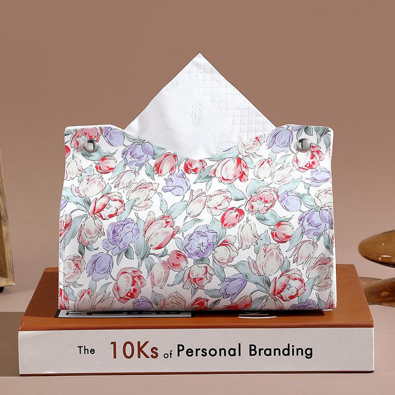 1 ks Obal na papírové utěrky Interiér auta Kožené Malování Stahovací Módní Krabička na kapesníky Úložný box Držák na kapesníky