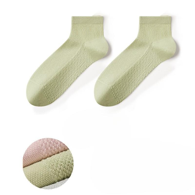 Pure Cotton Women's Spring and Summer Thin Short Socks, Women's Breathable, Sweat-absorbing, Deodorizing and Antibacterial White Boneless Socks