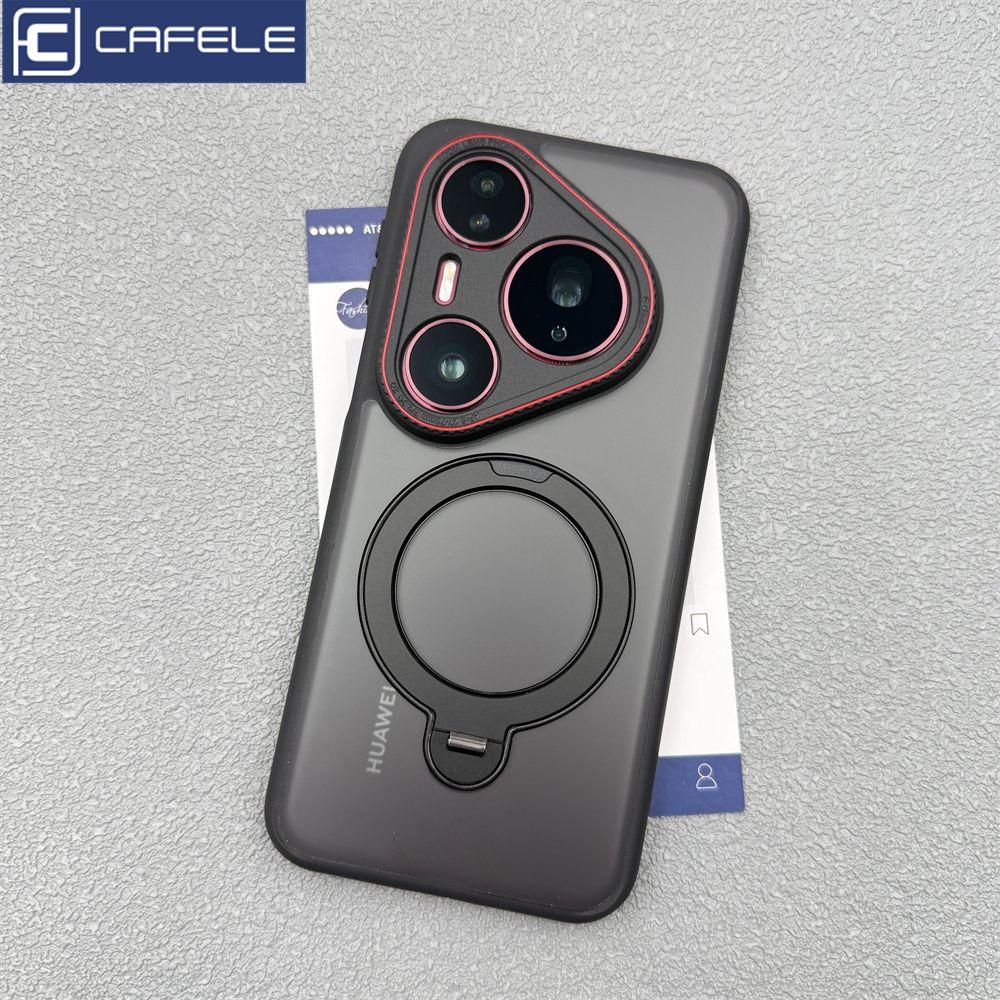 Case For Huawei Pura 80 Pro Pura 70 Pro+ Pura70 Ultra Case Magnetic 360° Ring Matte Transparent Acrylic Skin Feel Phone Cover Huawei Pura 80 чёрный