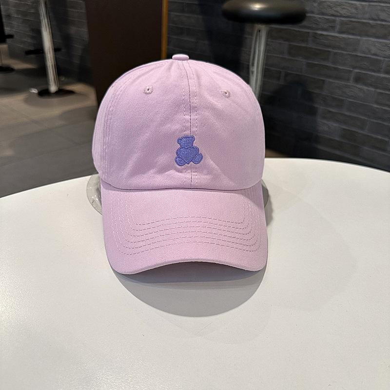Baseball Cap Women Simple Love Bear Embroidered Baseball Cap Outdoor Street Youth Couple Hat Sports Cap
