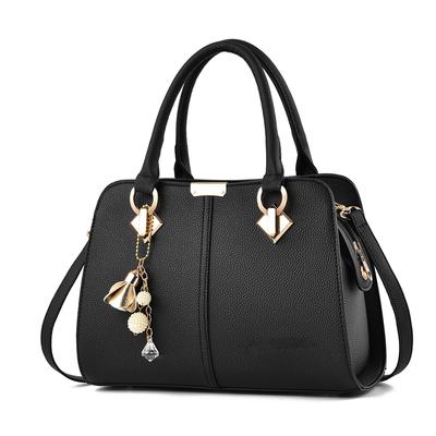 PU Handbag Large Capacity Stylish Women Shoulder Handbag for Valentines Day Anniversaries Birthdays Black One Size