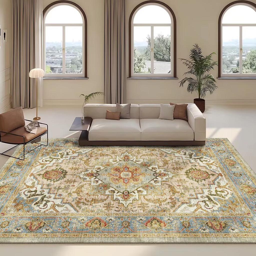Persian Retro Carpet Living Room Decoration Sofa Area Carpets 200×300 Large Size Non-slip Rugs Home Bedroom Washable Floor Mats