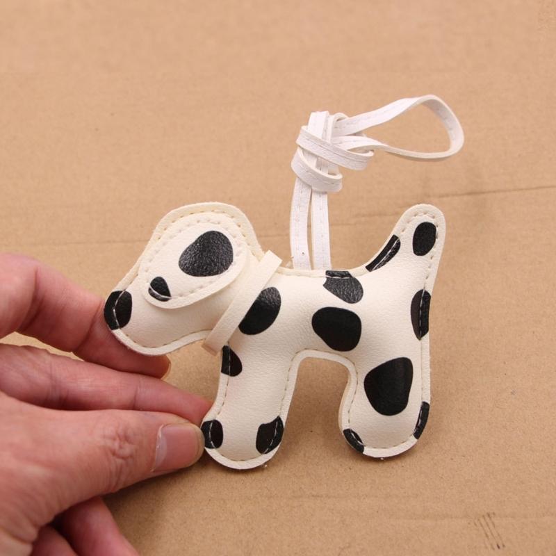 Multi Purpose Spotted Dog PU Keychain Accessory For Cars And Bags Featuring Sturdy Alloy Clip Keychain Pendant