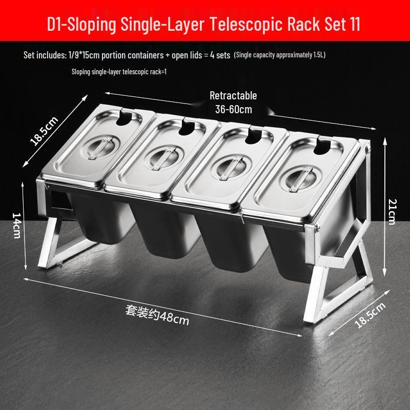 Hanton Stainless Steel Portion Basin Set with Slanted Telescopic Rack