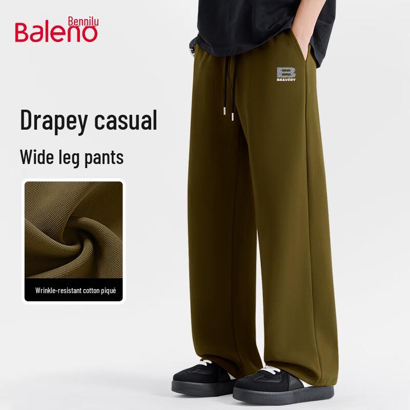 Baleno Men's Oversize Heavyweight Straight-Leg Casual Pants