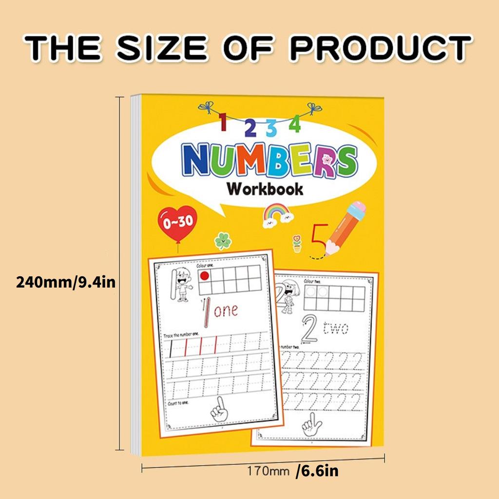 Digital Cognition 0-30 Red Drawing Fun Coloring Exercise Book Kindergarten Early Childhood Enlightenment Pen Control Training