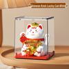 Solar Mini Waving Cat Model - Automatic Shaking Hand Ornament for Office, Desk, Car, or Gift