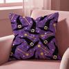 Halloween witch hat skull Cushion Cover Multi-Scene Pillow Cover for Home & Car - Reversible, Soft & Durable for Daily Use