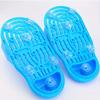 Massage Foot Scrub Slippers, Suction Cup & Hollow Design, Soft Bristles + Foot File, Exfoliating & Anti - Slip for Bathroom