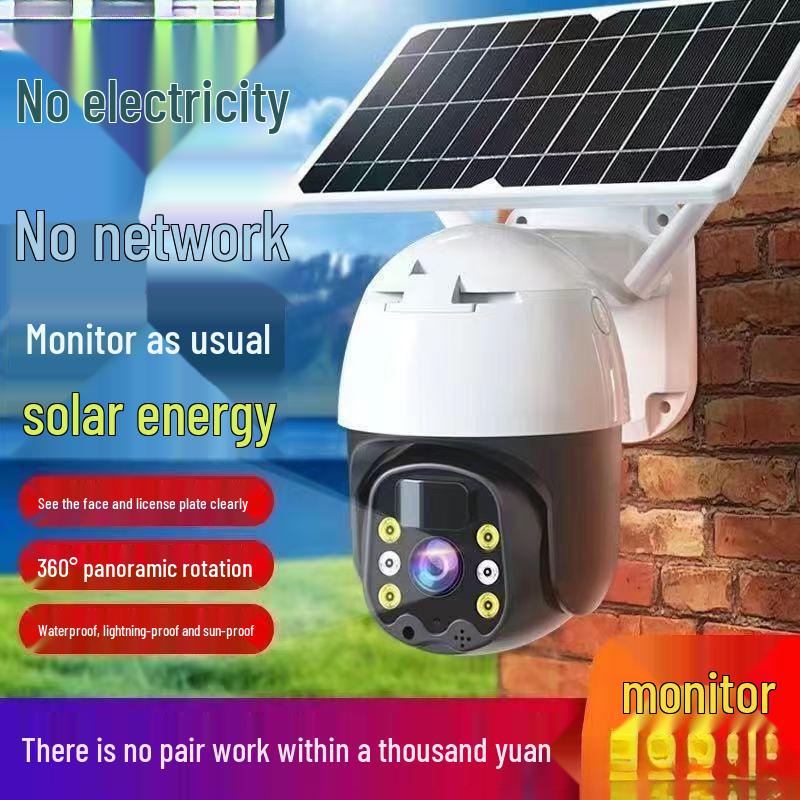 HD 360° Rotation Solar-Powered 4G Outdoor Surveillance Camera, No Power or Network Needed, Waterproof.