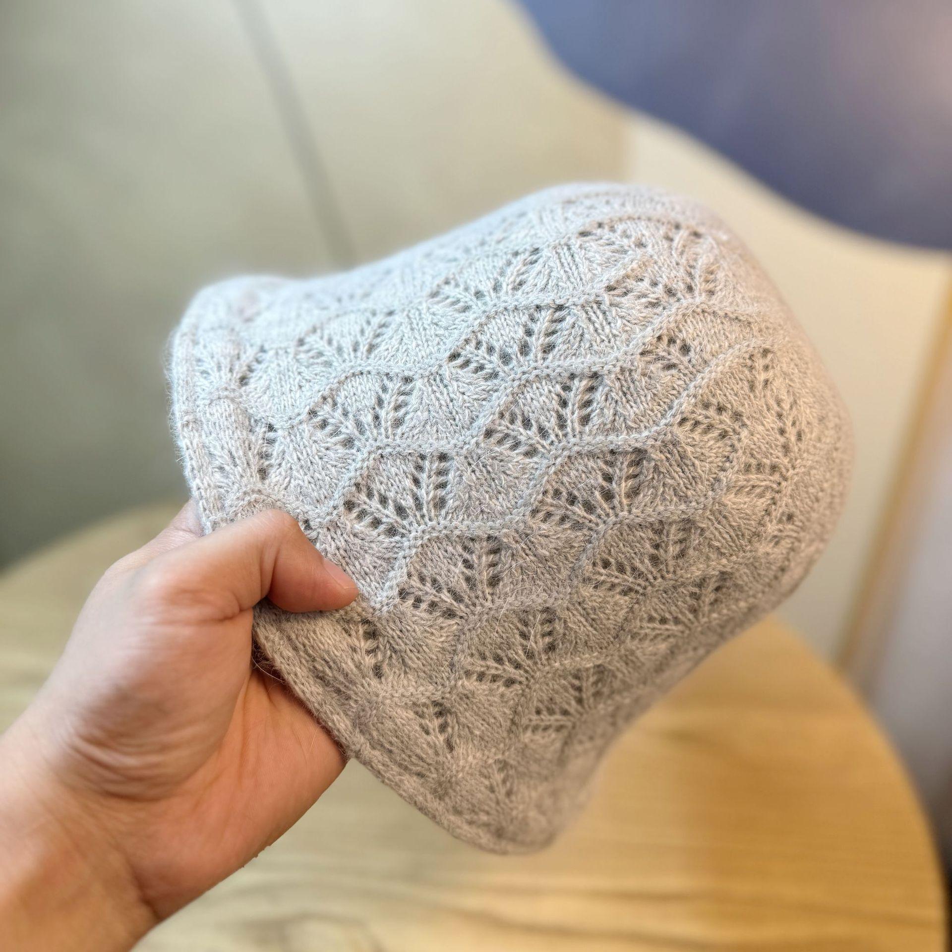 

Двусторонняя панама женская осенне-зимняя вязаная из кроличьего меха модная повседневная шерстяная шляпа one size светло-серый