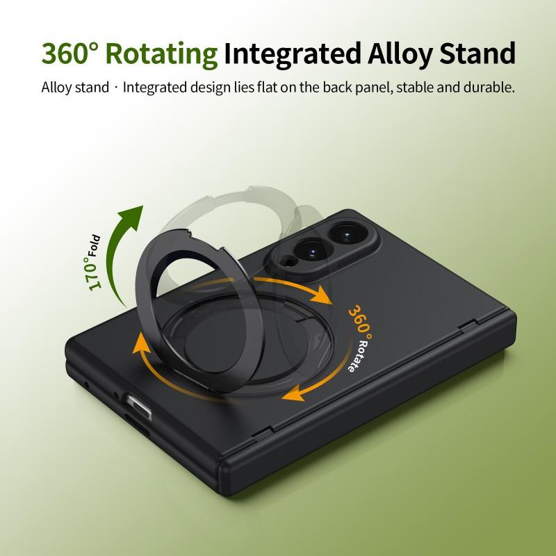 Magnetic Wireless Charging Phone Case With Rotating Stand Galaxy Z Fold8 Fold7 Fold6 Full Coverage Protective