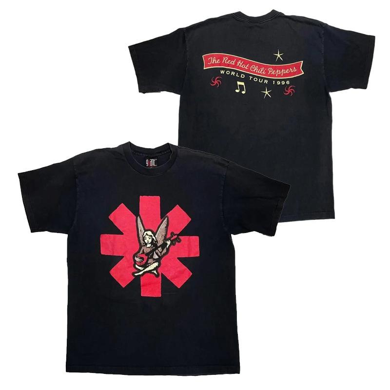 RED HOT CHILLI PEPPERS PUNK ROCK T-Shirt Herren Damen Baumwolle Hip Hop Übergroß Kurzarm T-Shirt Vintage Oberteil T-Shirt für Fans Geschenk
