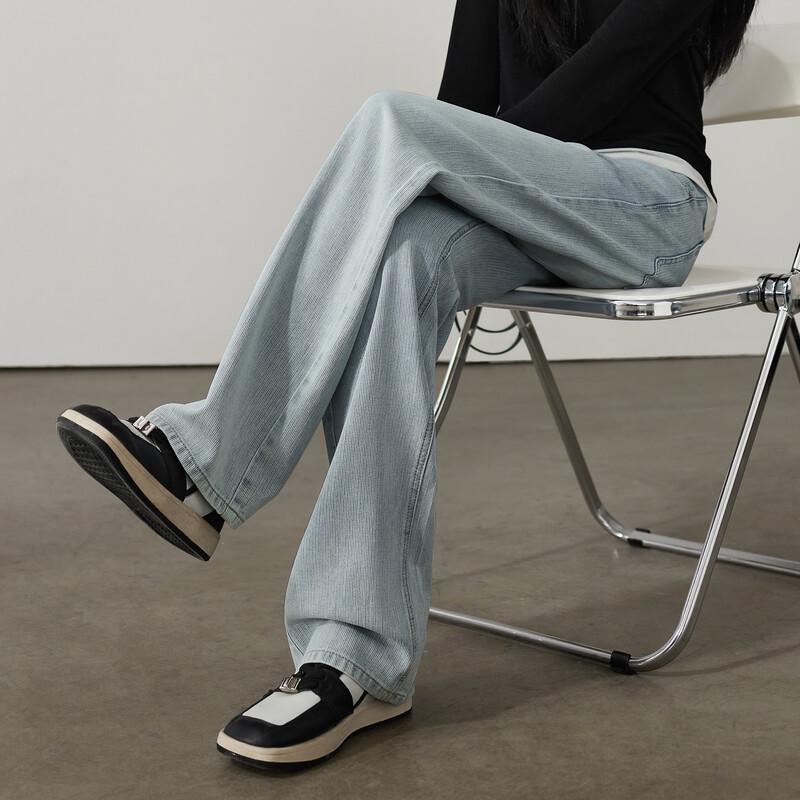 Women's High-Waisted Wide-Leg Straight Jeans