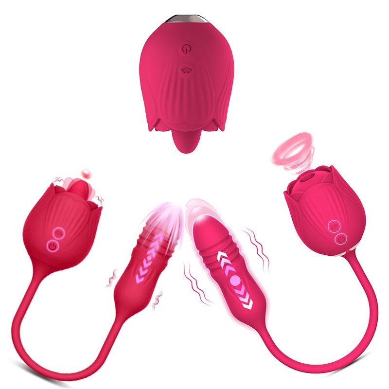 Rose Series Licking & Sucking Vibrator Stick