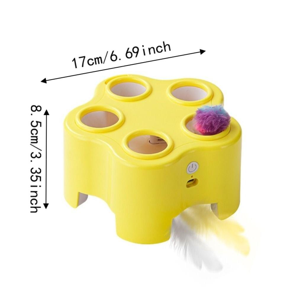 Funny Electric Cat Toy Simulation Feather Cat Chase Game Toy Cat Whack-a-mole Toy Indoor Playing