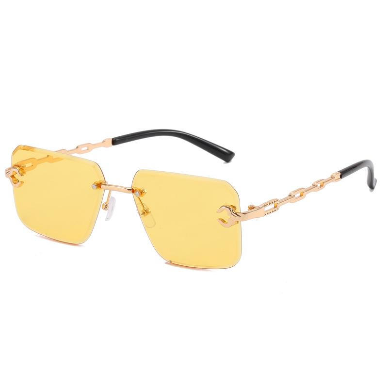 

New Rimless Square Sunglasses Women Fashion Frameless Tinted Sun Glasses Luxury Brand Shades For Men Uv400 Gold