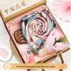 Elegant Scarf & Sandalwood Comb Gift Set with Bouquet