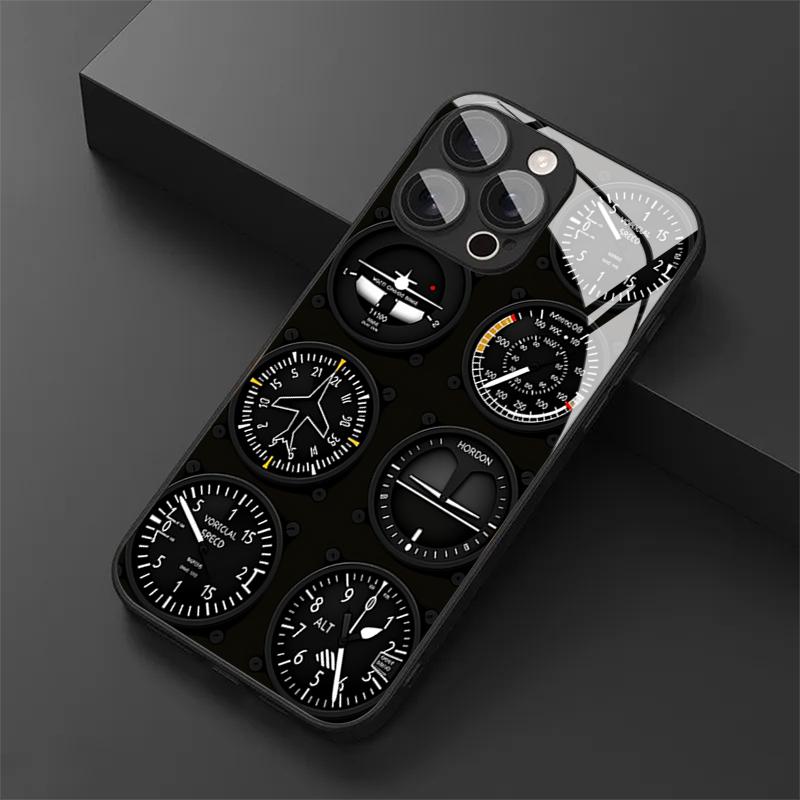 Aviation Aircraft Instruments Tempered Glass Phone Case For Samsung Galaxy S26 S25 Ultra S24 Plus S23 FE 5G Lens Protect Cover